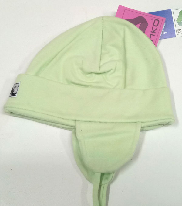 čepice dětská bavlněná s klapkami světle zelená kiwi CK 08