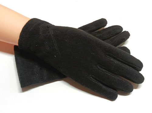 rukavice dámské vycházkové fleece černé 43421.1