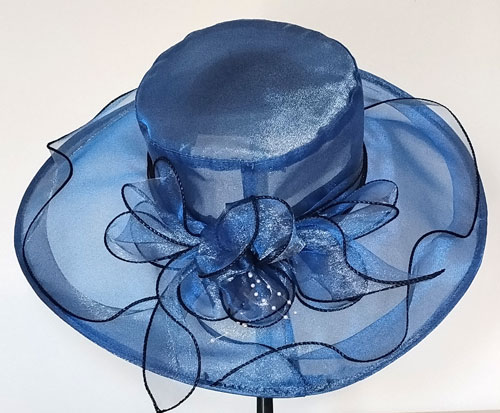 klobouk elegantní letní modrý 40171.20