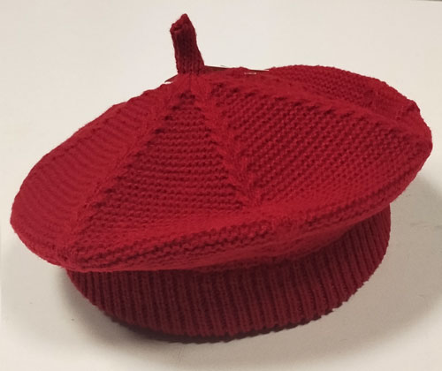 baret pletený vínový 51008.37
